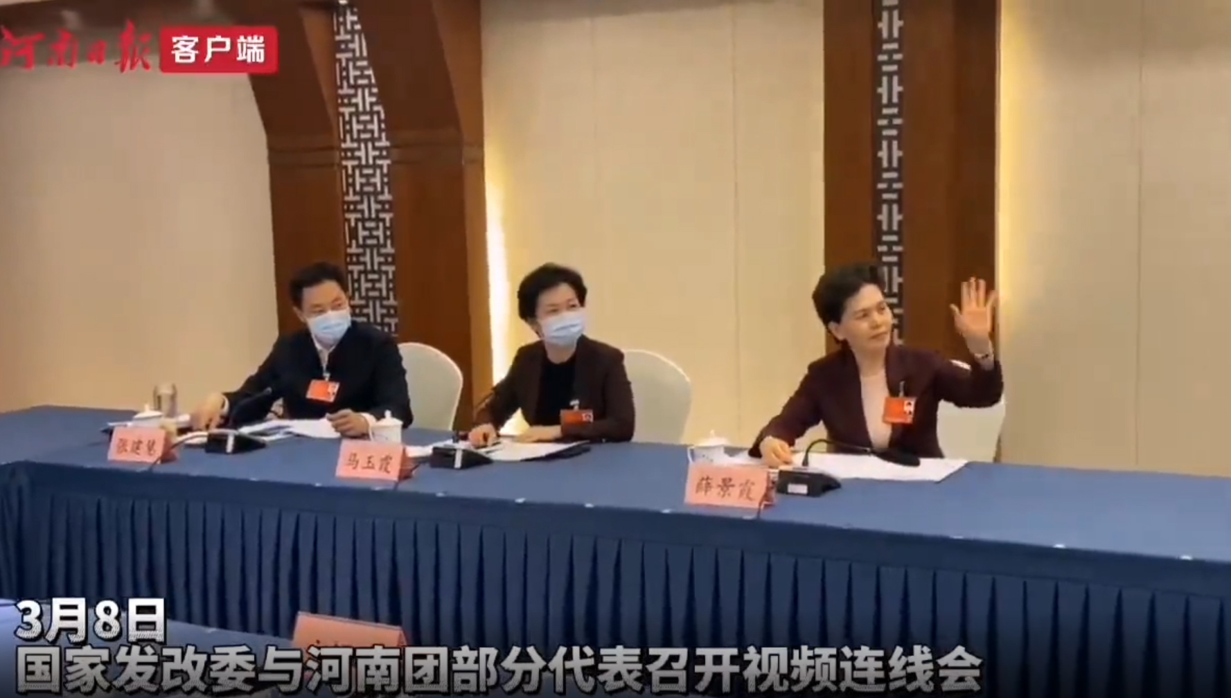 河南代表团薛景霞等六位代表与国家发展改革委视频连线